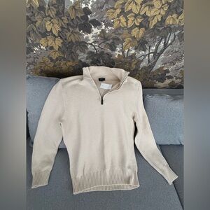 J.Crew Men’s Cream-Like Colored 1/4 Zip Sweater